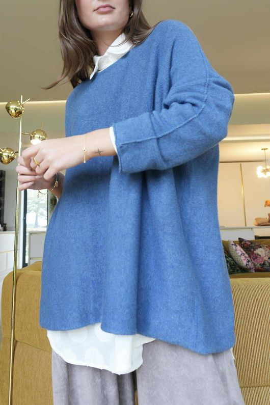 Conrad Oversized Boxy Knit Denim